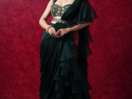 LARA RUFFLE SAREE Online Sale