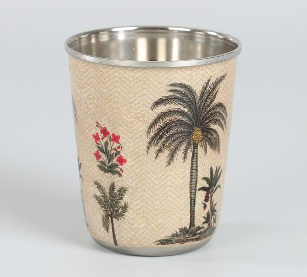 Chevron Palms Small Steel Tumbler (Set of 2) Fashion