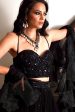 EVAA Black Corset and gathered lehenga Fashion