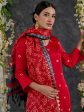 Red Bandhani High Slit Modal Satin Kurta - Pant Set with Dupatta (Set Of 3) For Cheap