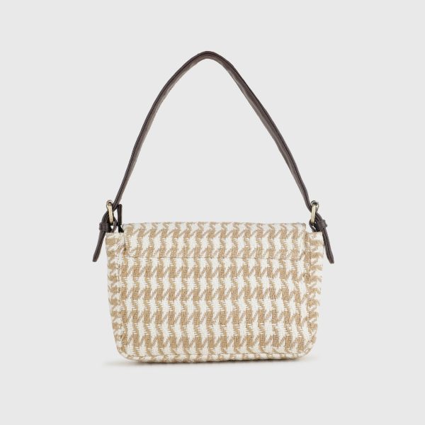 CHAVVI CHEVRON BEIGE BAGUETTE BAG Cheap