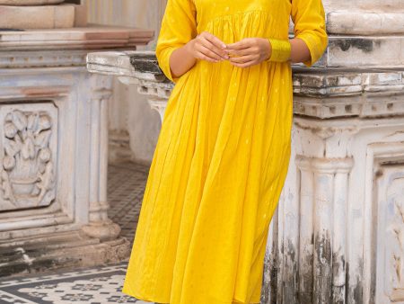 BAANI TURMERIC YELLOW KURTA SET IN COTTON Supply